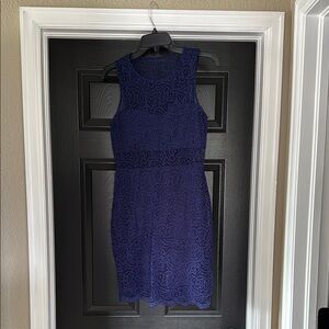 Elegant Blue Lace Dress